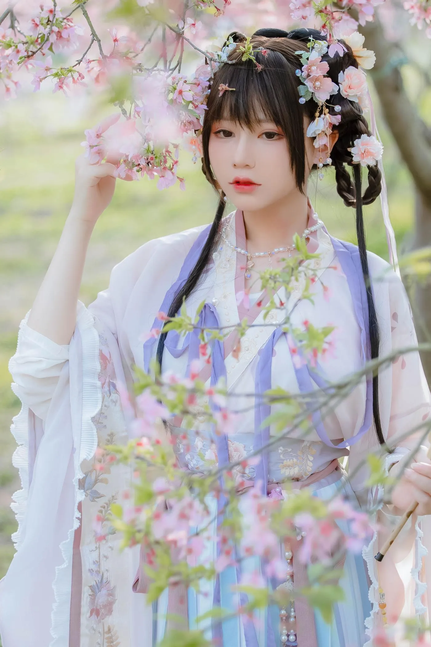 Nyako喵子 – NO.35 樱花汉服 花神祈愿 [52P]插图2